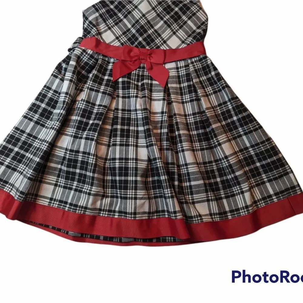Bonnie Jean Sleeveless Tartan Pleated Dress, Size Girls 6